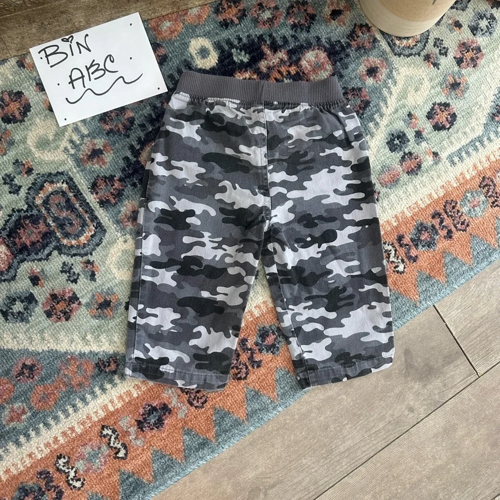 Y2K Garanimals Gray Camouflage Pants Like New Size 12 Months Baby Boy